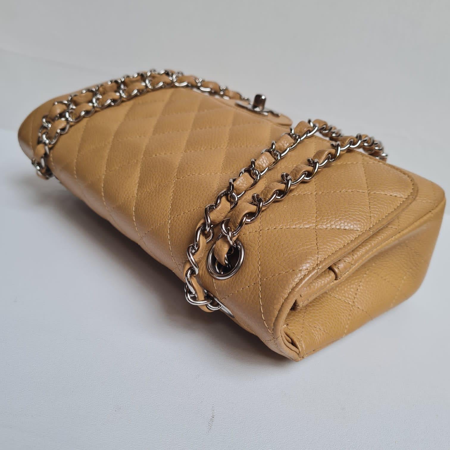 Chanel Camel Caviar Leather Double Flap Bag 2