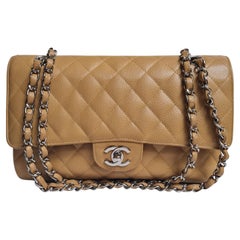 NEW CHANEL CAMEL CAVIAR FLAP BUSINESS AFFINITY BAG CAVIAR GOLD