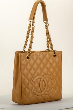 Chanel Camel Caviar Small Shopper Bag