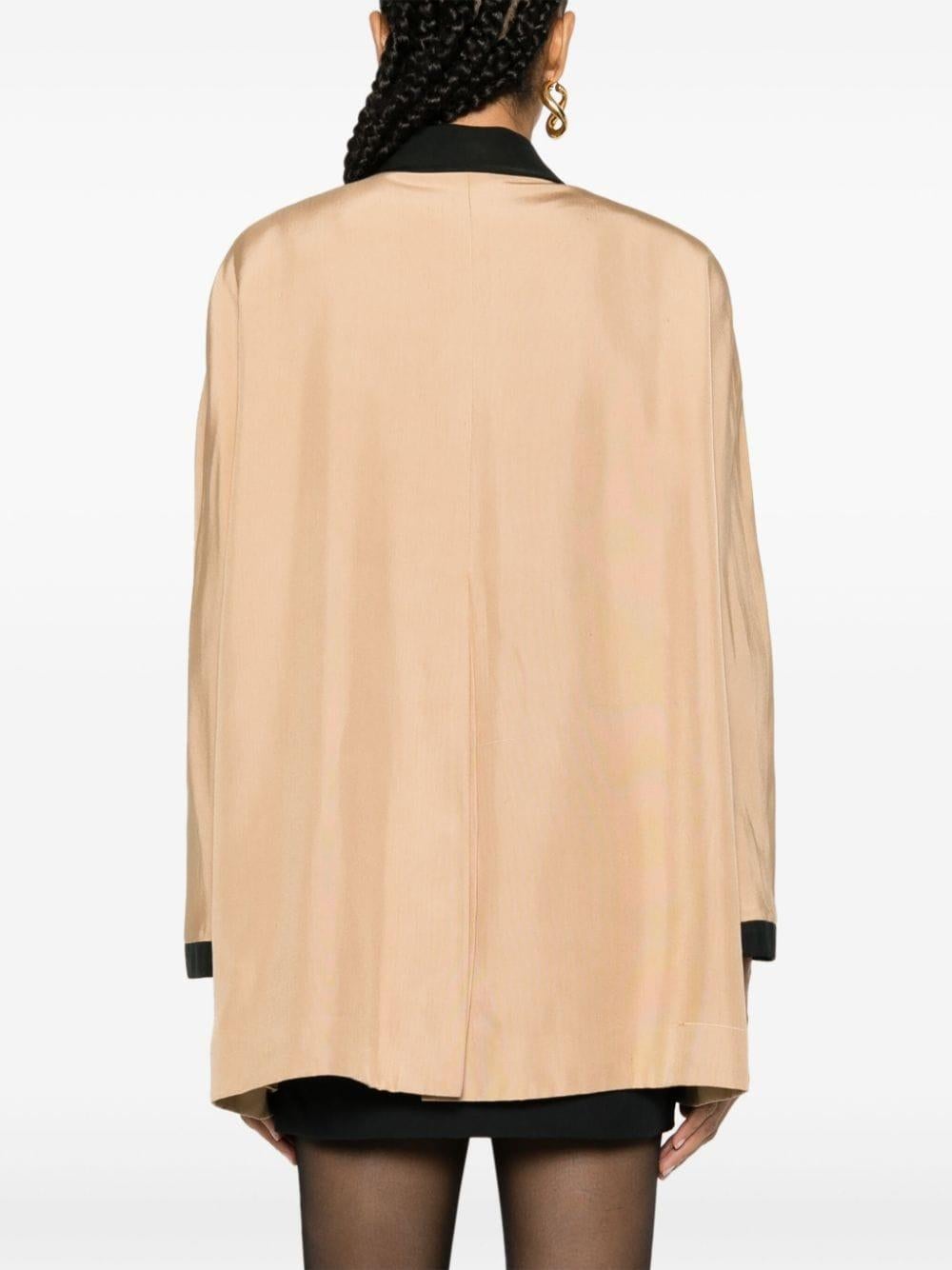  Chanel Camel Contrasting Silk Jacket In Good Condition For Sale In Paris, FR