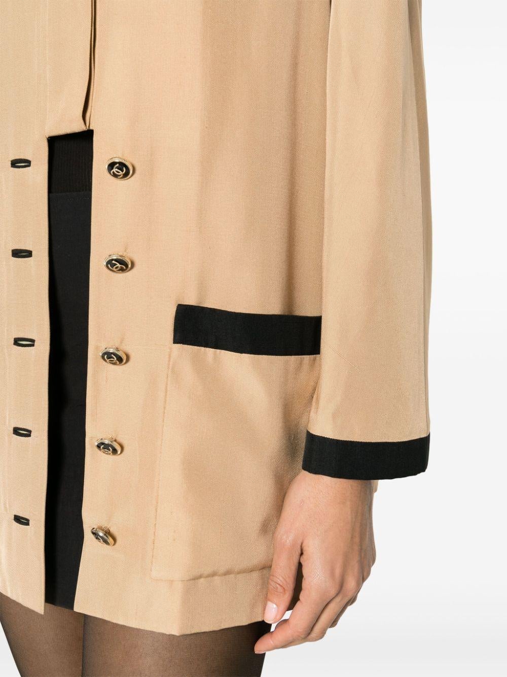 Women's  Chanel Camel Contrasting Silk Jacket For Sale