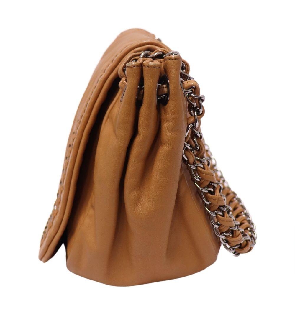 Women's Chanel Camel Leather Accordion Shoulder Bag For Sale