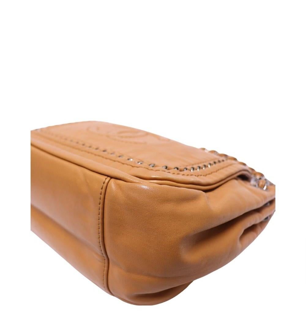 Chanel Camel Leather Accordion Shoulder Bag For Sale 4