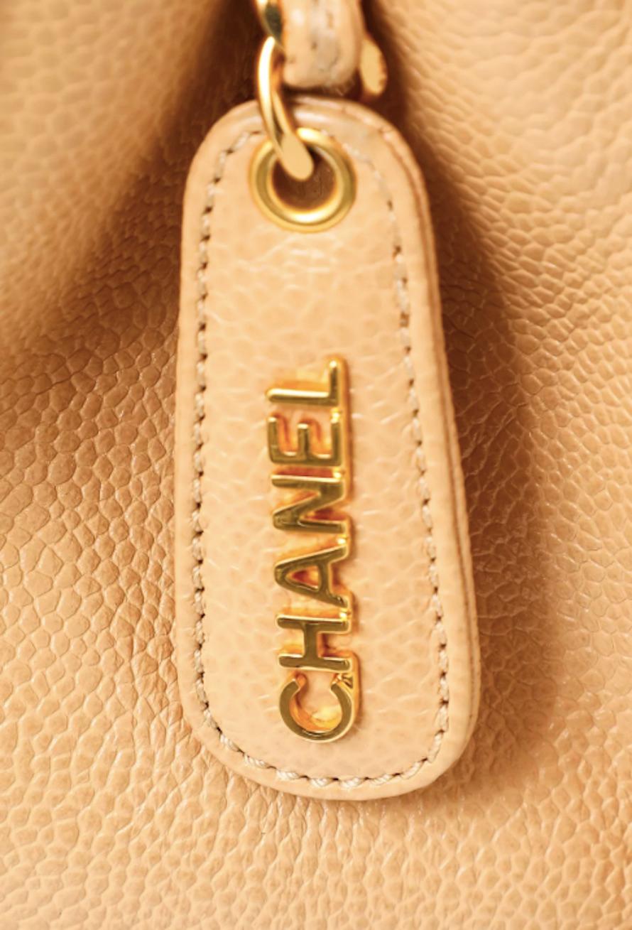 Orange Sac en cuir Chanel Camel en vente