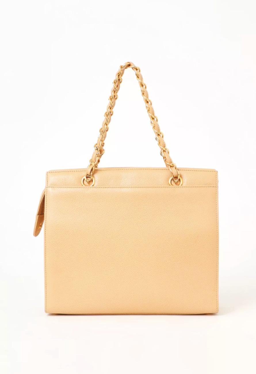 Chanel Camel Leather Bag For Sale 1