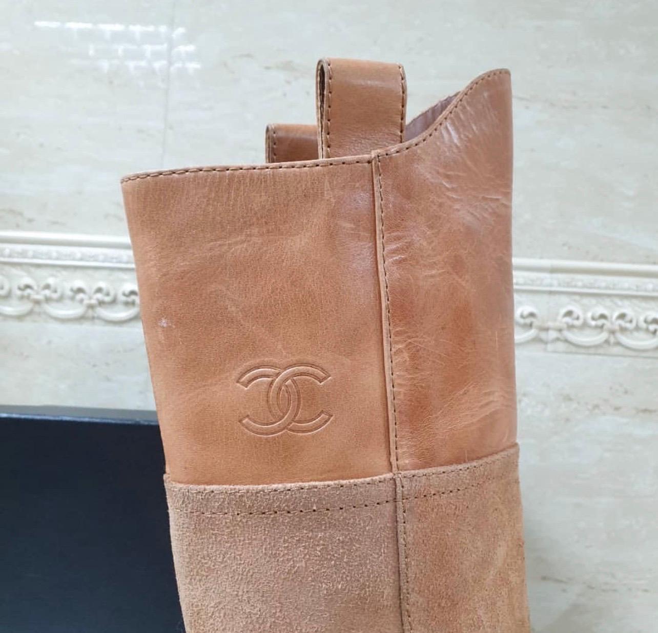 Chanel Camel Paris-Dallas Mid-calf Boots In Good Condition In Krakow, PL