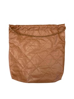 Chanel Camel Quilted Shinny Calfskin Large Chanel 22 Bag