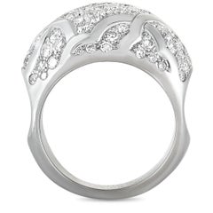 Chanel Camélia 1.75 Carat Diamond Pave 18 Karat White Gold Band Ring