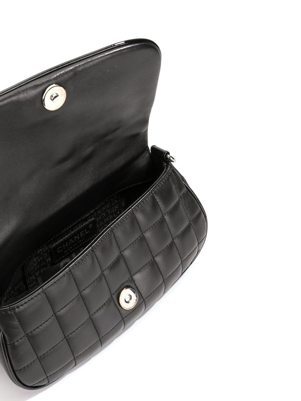 Chanel Camelia 5 Black on Black Lambskin Flap Bag For Sale 7
