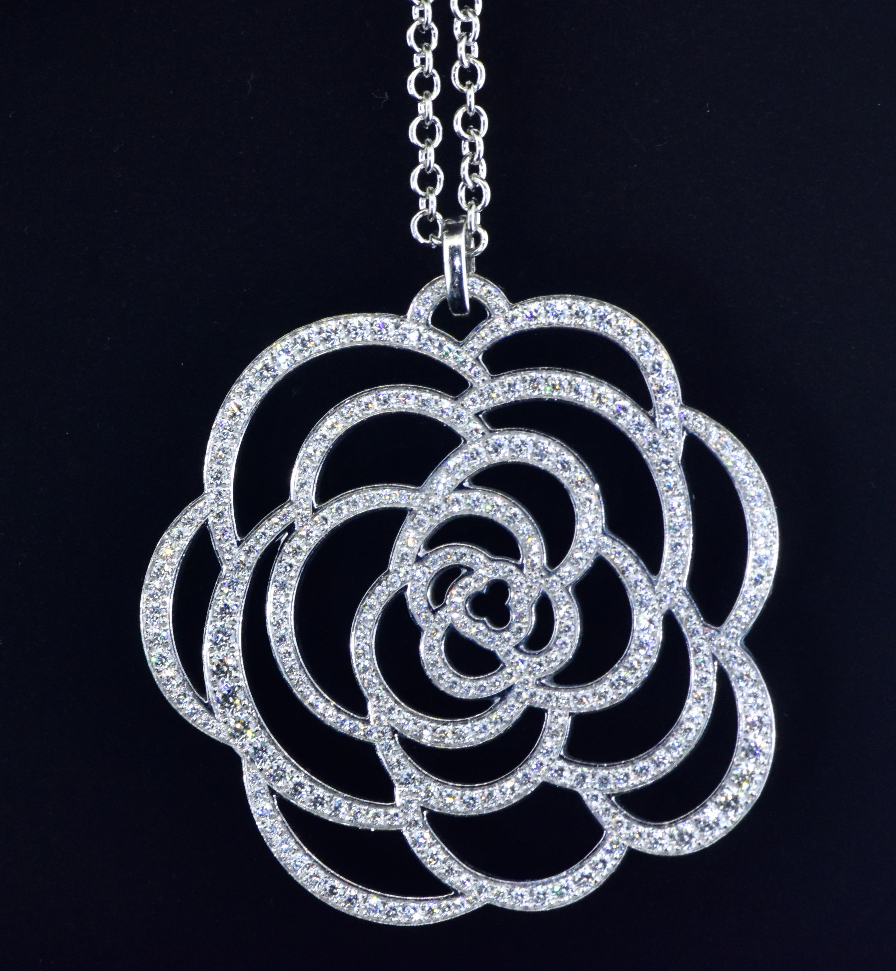 chanel camellia diamond necklace