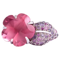 Bague Chanel Camélia Aquatiques tourmaline rose saphir violet saphir