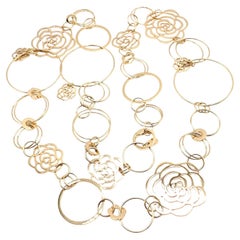 Chanel Camélia Camellia Sautoir Flower Large Version Yellow Gold Link Necklace