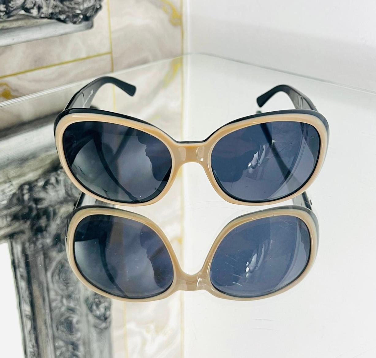 Black Chanel Camelia 'CC' Logo Sunglasses