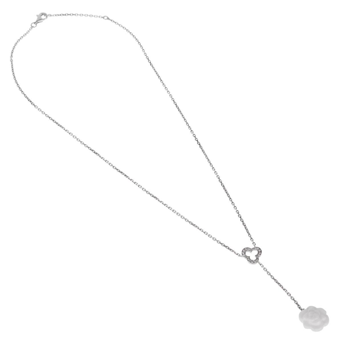 Women's Chanel Camelia Diamond Drop Necklace