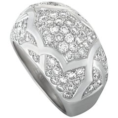 Chanel Camélia Diamond Pave White Gold Band Ring