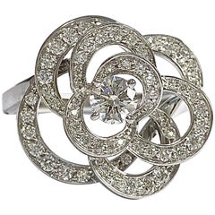 Chanel Camelia Diamond White Gold Flower Ring