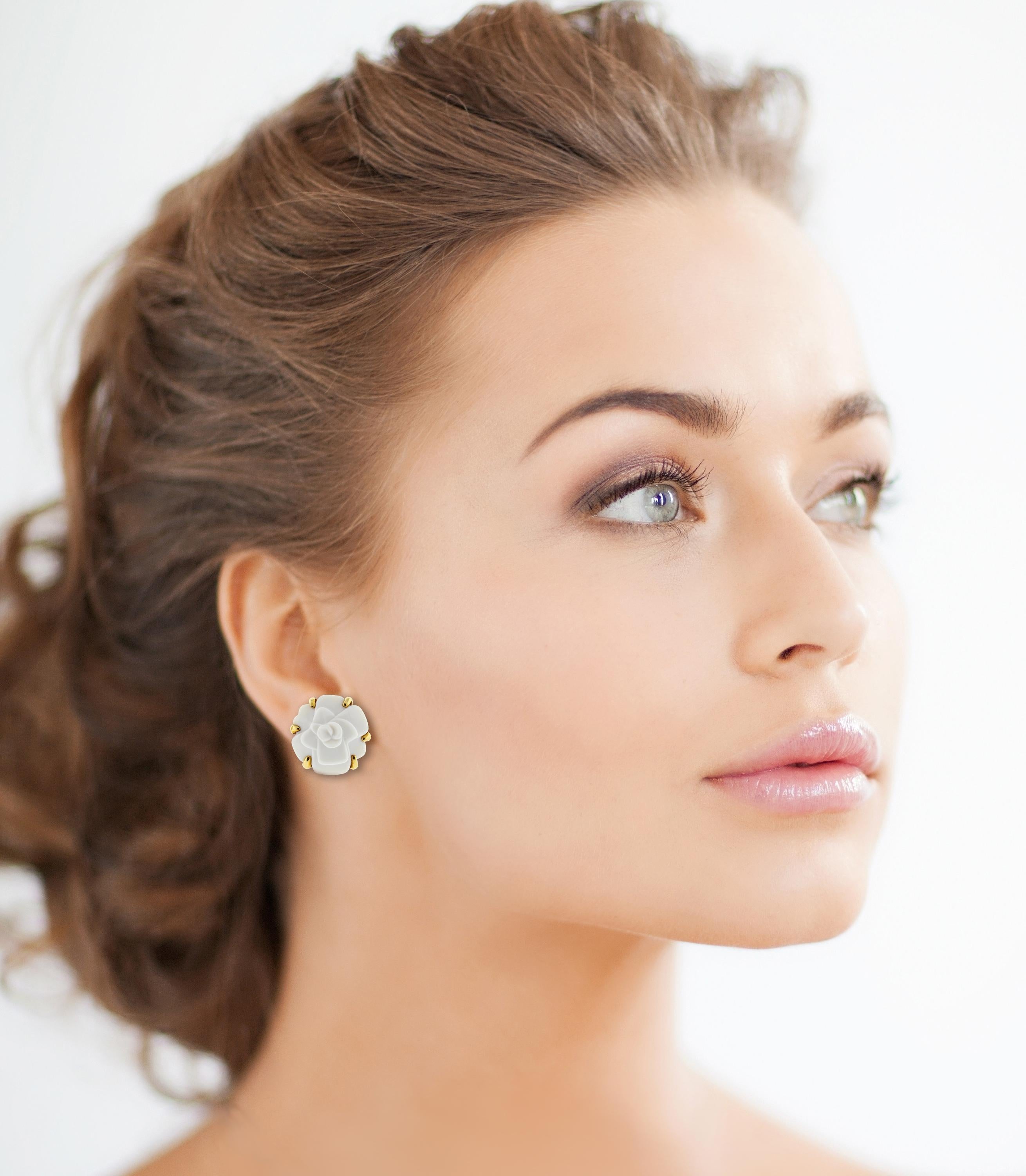 chanel camelia earrings