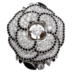 Chanel Camélia Ganse Diamond Black Diamond Black Spinel Ring