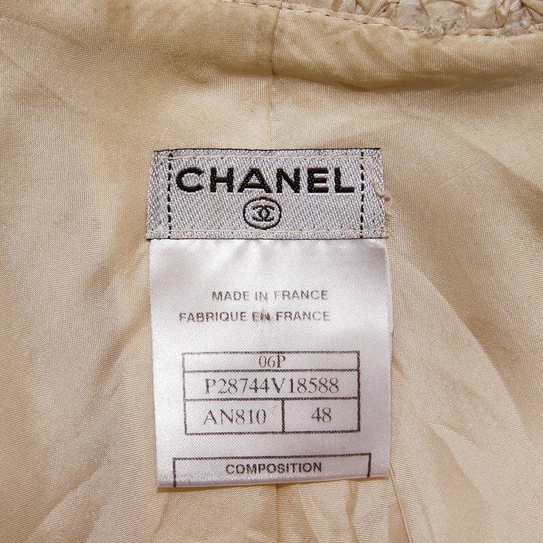 Beige Chanel Camelia Jacket Spring 2006 RTW Collection For Sale