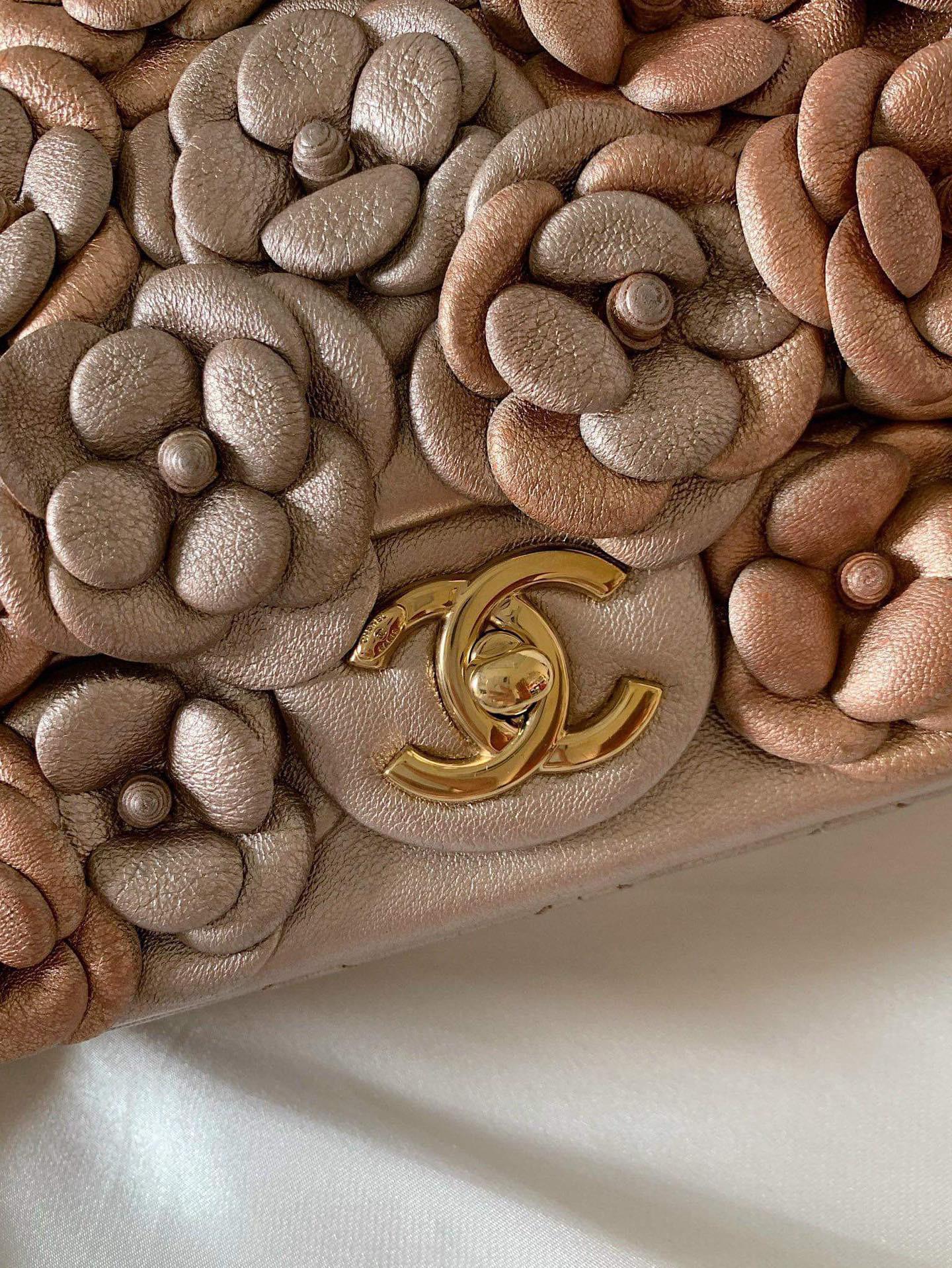 Chanel Camelia Medium Classic Flap 2