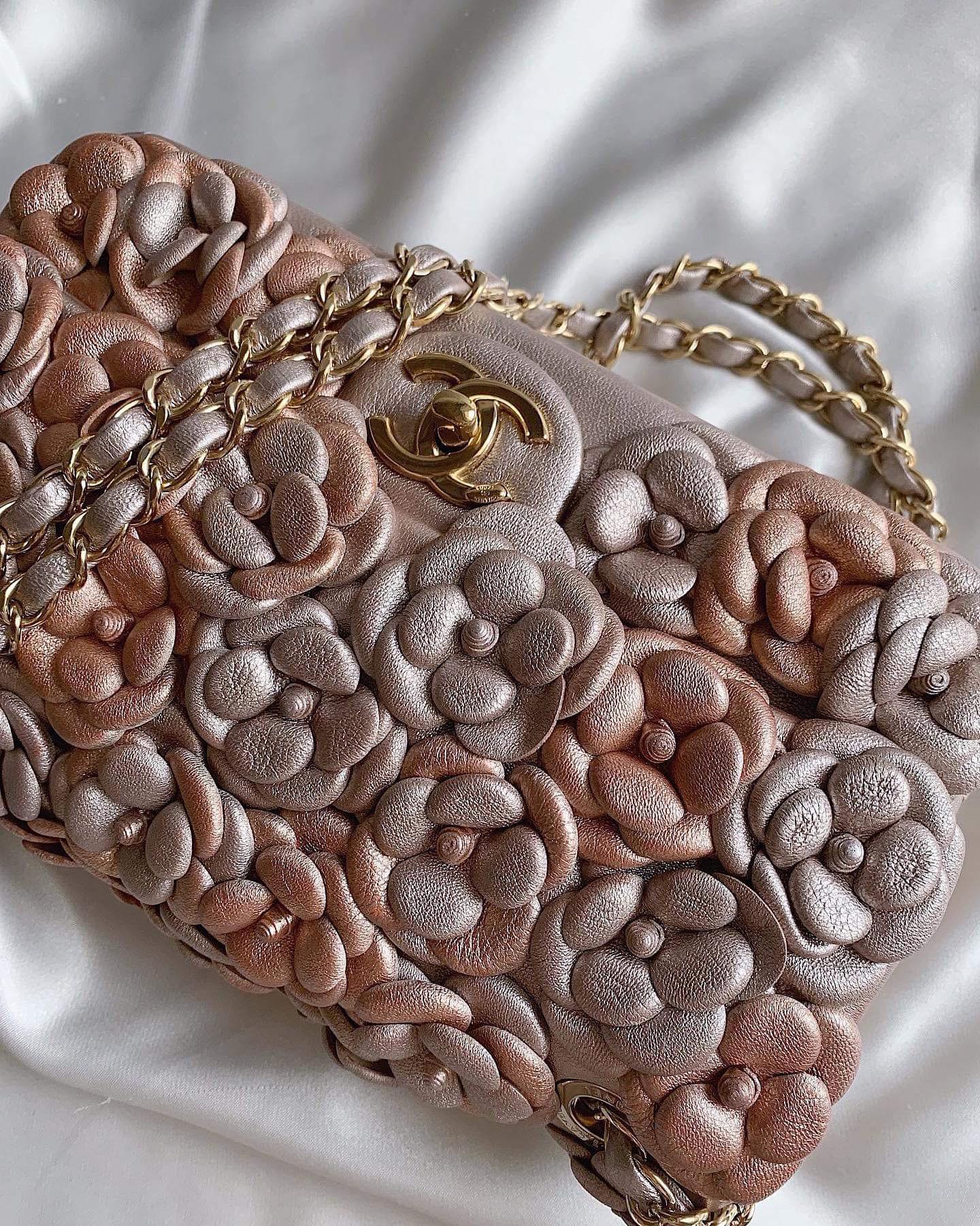 Chanel Camelia Medium Classic Flap 4