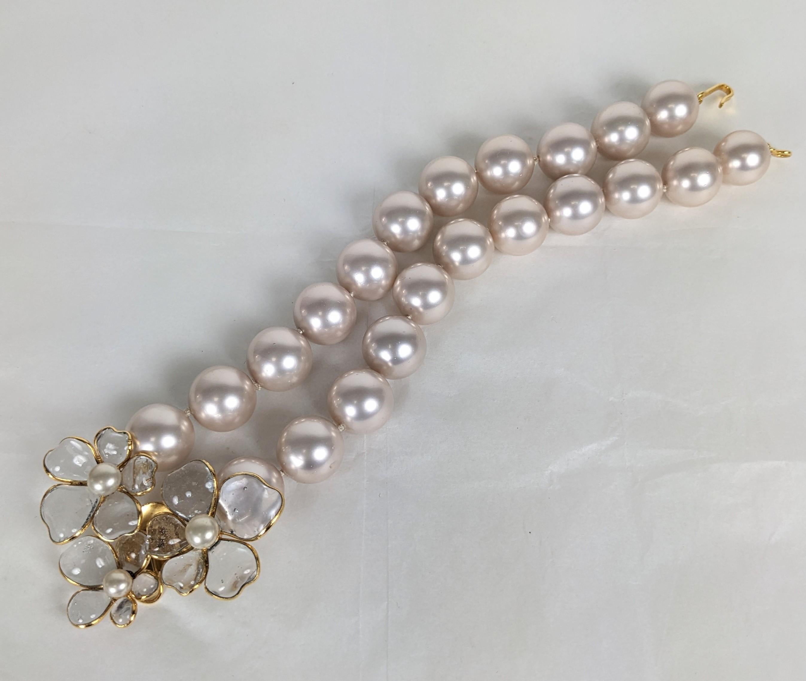 da uomo o donna Collana di perle Chanel Camelia, Maison Gripoix for Chanel in vendita