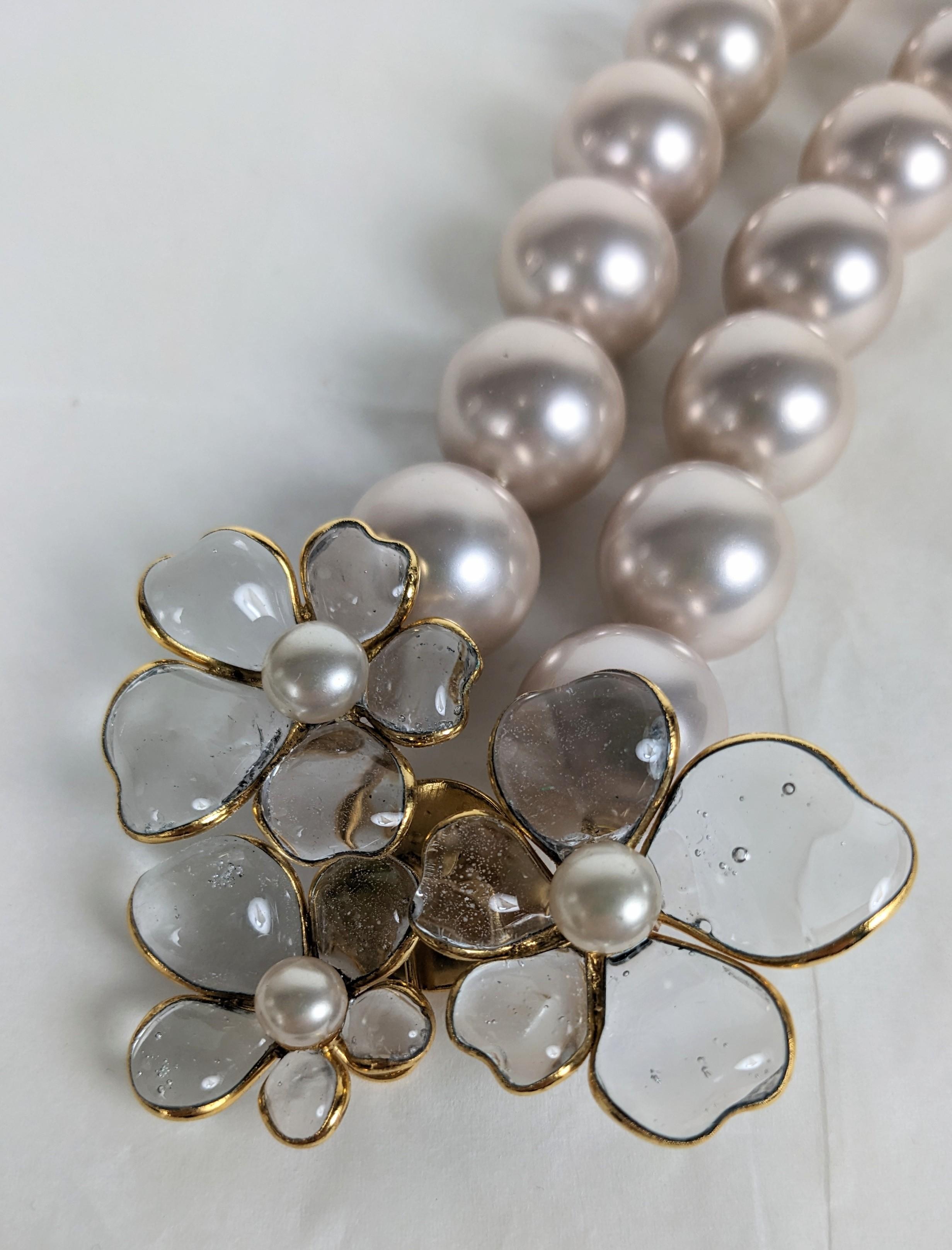 Collana di perle Chanel Camelia, Maison Gripoix for Chanel in vendita 1