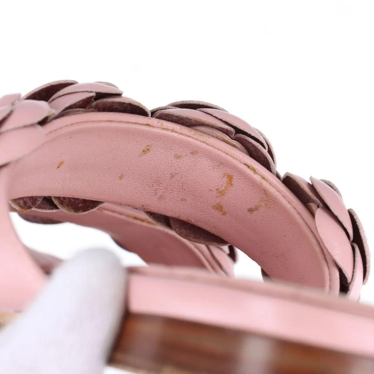 Chanel Camelia - Sandalo in pelle con due cinturini - Rosa in vendita 7