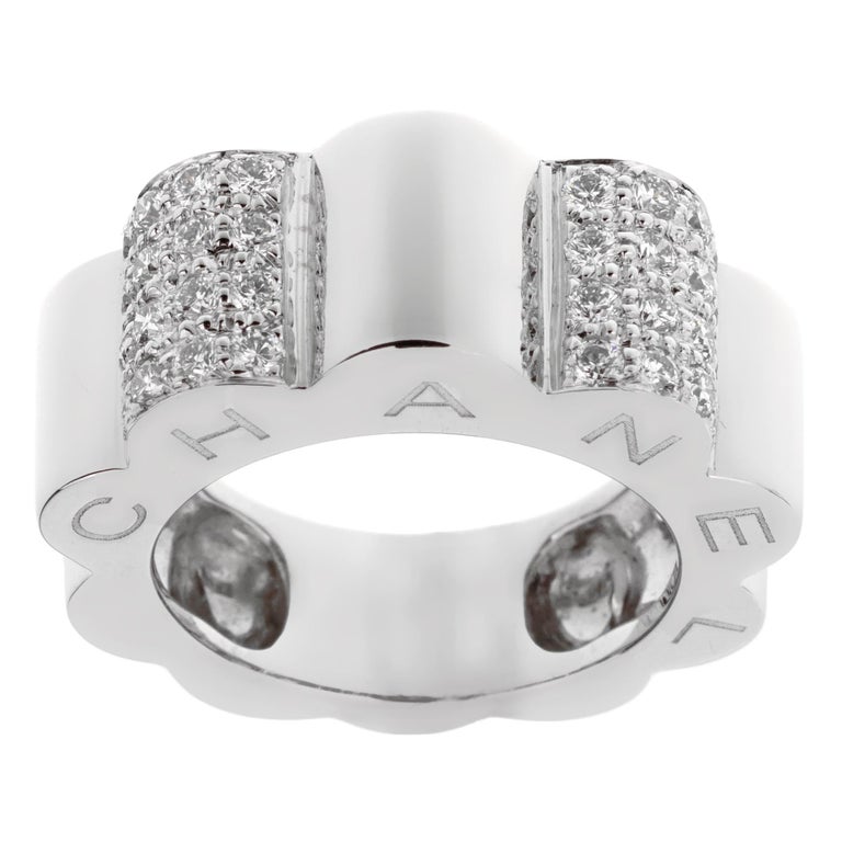 Chanel Camelia White Gold Diamond Cocktail Ring at 1stDibs | chanel ...