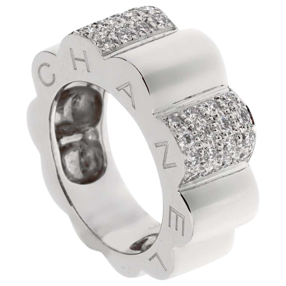Chanel Sapphire Diamond Gold Stacking Ring at 1stDibs