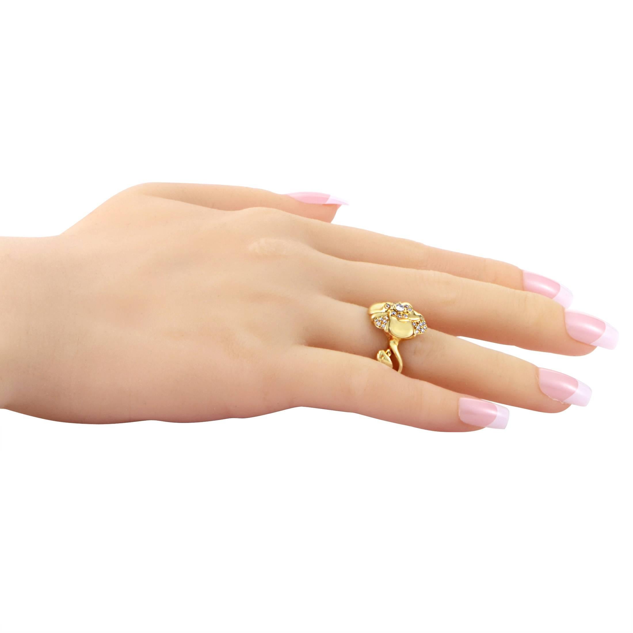 Women's Chanel Camelia Women’s 18 Karat Yellow Gold Diamond Flower Ring