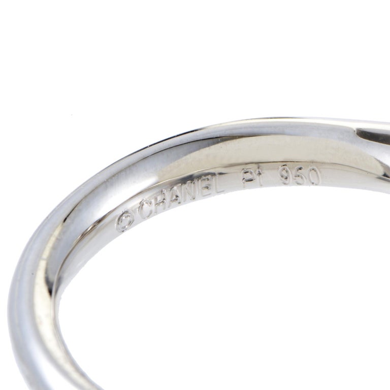 Chanel Camelia Women's Platinum Diamond Engagement Ring at 1stDibs