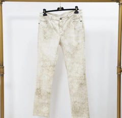CHANEL Jeans imprimé Camélias Sz.44