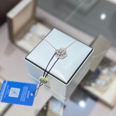 Chanel Camellia 18K White Gold Full Diamond Necklace