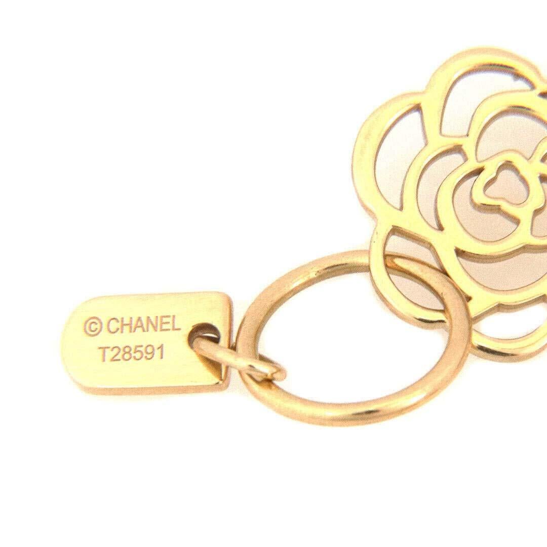 Chanel Camellia 18k Yellow Gold Flower & Hoop Motif Necklace & Bracelet Set For Sale 3
