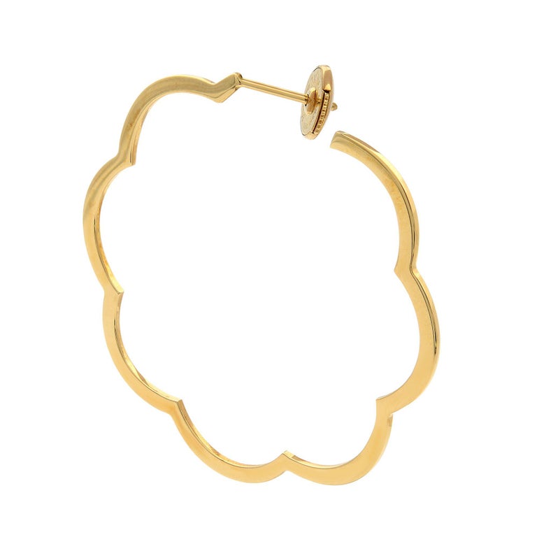 Chanel Camellia 18 Karat Yellow Gold Large Flower Hoop Earrings at 1stDibs | chanel camellia hoop earrings Chanel Camellia 18 Karat Yellow Gold Large Flower Hoop Earrings at 1stDibs | chanel camellia hoop earrings