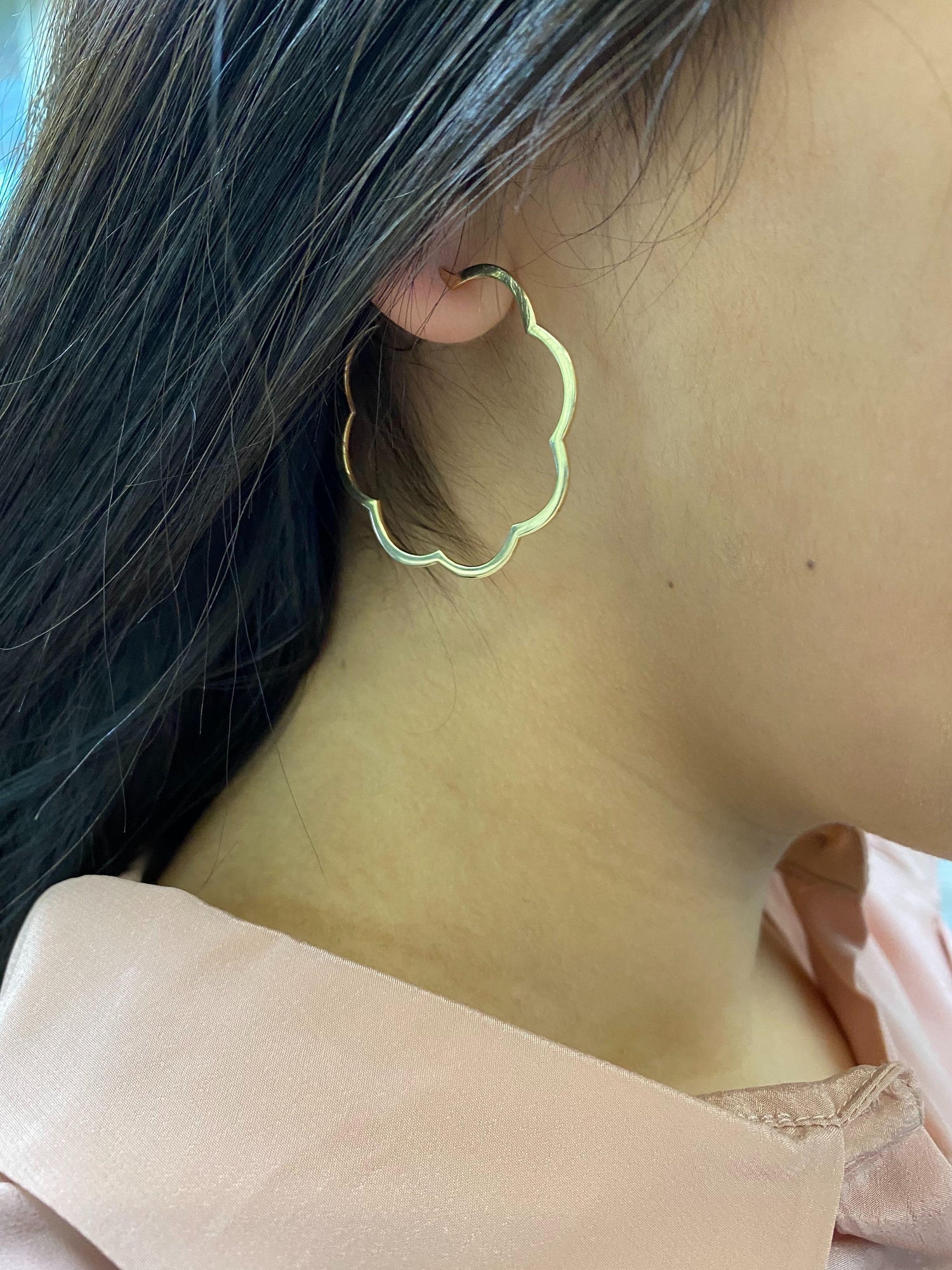 Chanel Camellia 18 Karat Yellow Gold Large Flower Hoop Earrings at 1stDibs | chanel camellia hoop earrings Chanel Camellia 18 Karat Yellow Gold Large Flower Hoop Earrings at 1stDibs | chanel camellia hoop earrings