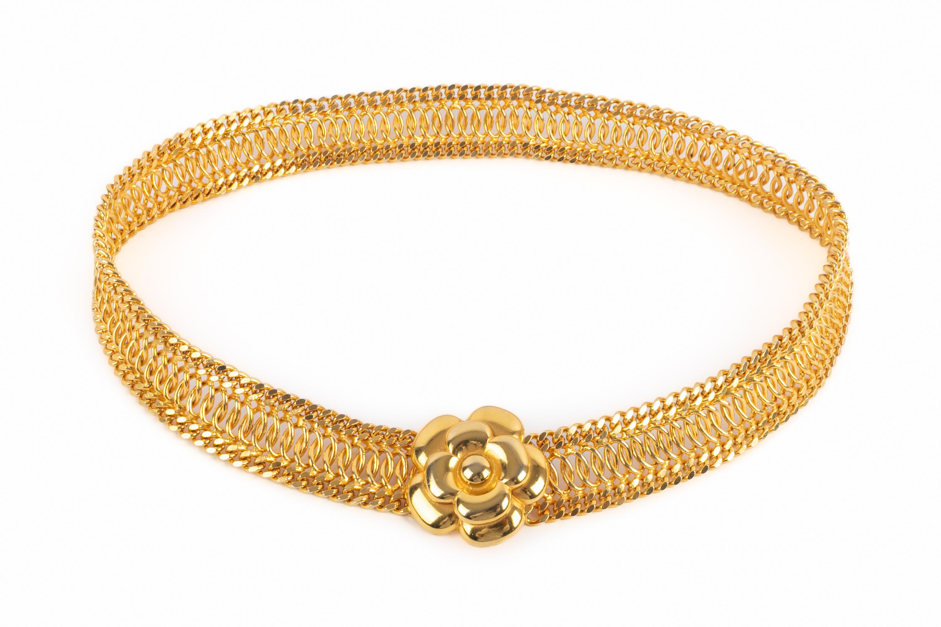 Cinturón camelia Chanel Alta Costura Naranja en venta