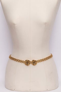 Chanel Camellia Belt in Gilded Metal