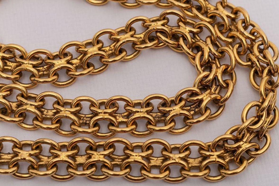 Women's Chanel Camellia Belt in Gilded Metal