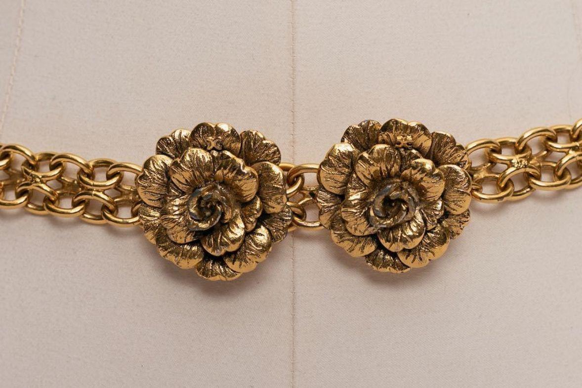 Chanel Camellia Belt in Gilded Metal 2