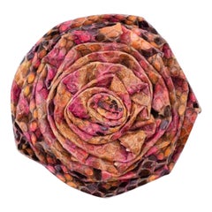 Vintage Chanel Camellia Brooch in Exotic Leather