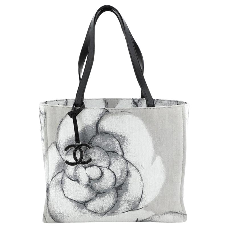 Chanel Camellia CC Tote Printed Canvas Medium 