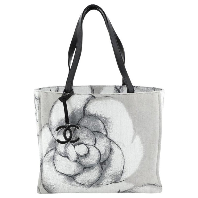Chanel Chanel Canvas And Leather Camellia Large Shopping Tote Bag