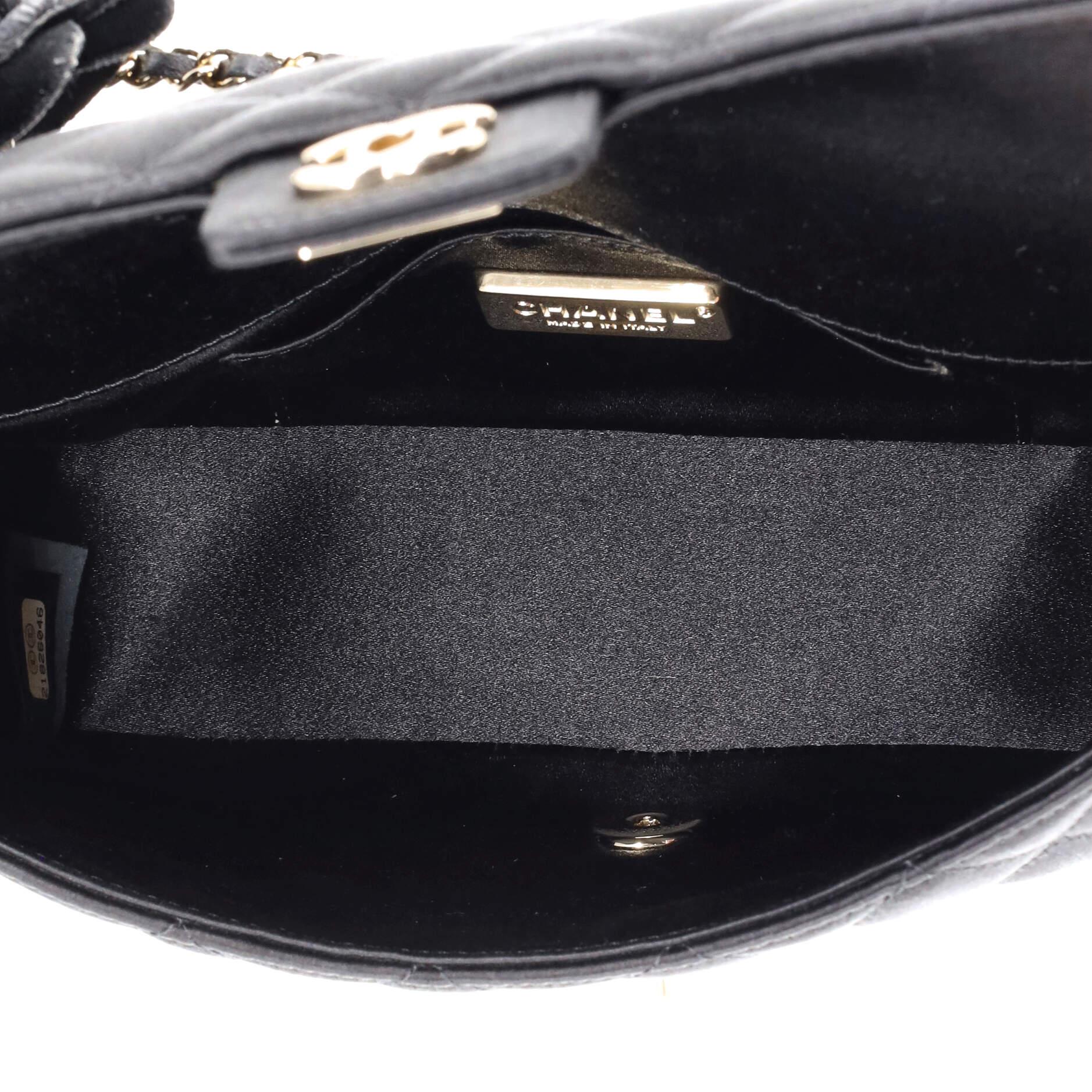 Chanel Camellia Chain Flap Bag Quilted Satin Mini 2