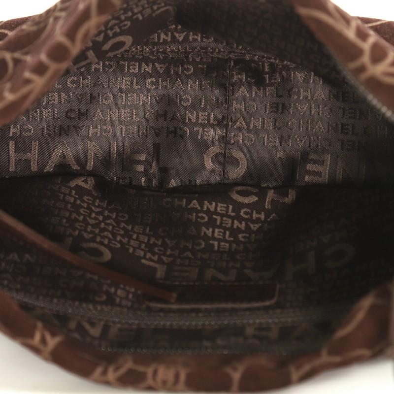 Chanel Camellia Chain Shoulder Bag Embossed Suede Medium 1