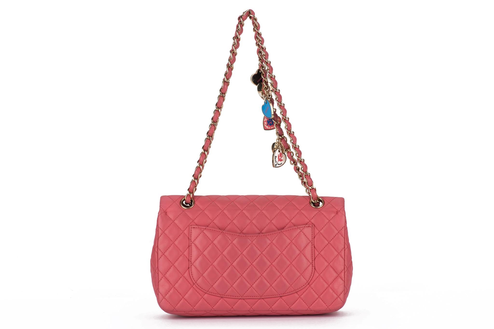 Women's Chanel Camellia Charm Single Flap Bag For Sale