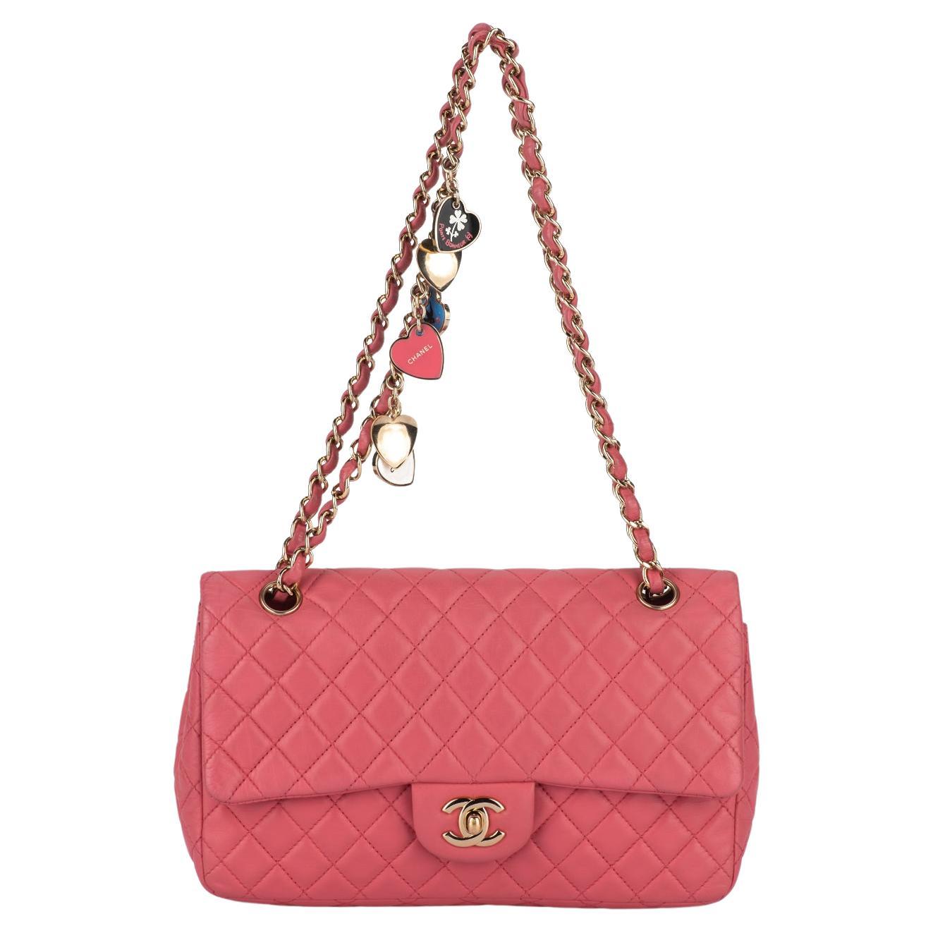 Chanel Camellia Charm Single Flap Bag For Sale