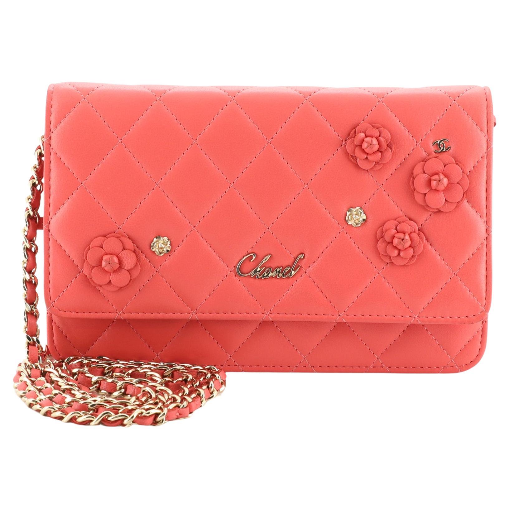 Chanel Camellia Charms Wallet on Chain Quilted Lambskin at 1stDibs