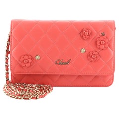 Chanel Camellia Charms Wallet on Chain Quilted Lambskin